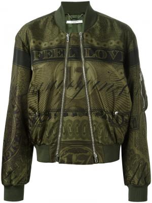 Куртка-пуховик Givenchy. Цвет: зелёный