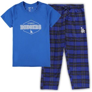 Женский комплект для сна со значком больших размеров Concepts Sport Royal/серый Los Angeles Dodgers Unbranded