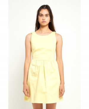Женское мини-платье с открытой спиной и резинкой для волос , желтый Grey Lab