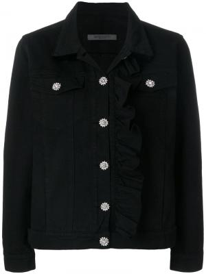 Джинсовая куртка со сборками Simonetta Ravizza. Цвет: черный
