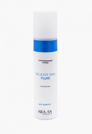 Флюид для лица Aravia Professional и тела успокаивающий с маслом овса Delicate Skin Fluid, 250 мл. Цвет: белый