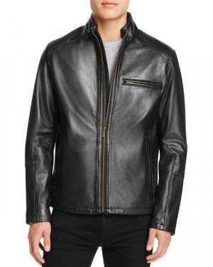 Обтекаемая кожаная куртка в мотоциклетном стиле , цвет Black Cole Haan
