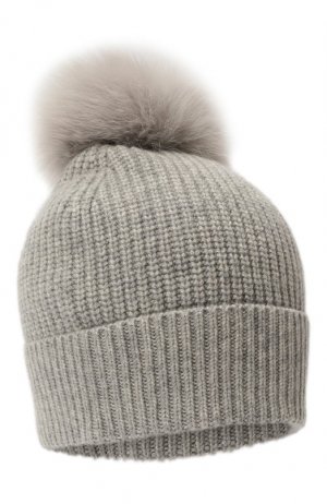 Кашемировая шапка Yves Salomon Enfant. Цвет: серый