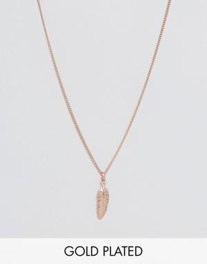 Ожерелье цвета розового золота с подвеской Simon Carter. Цвет: золотой