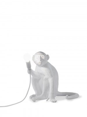Настольная лампа Monkey Sitting Seletti. Цвет: белый