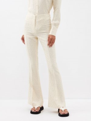 Расклешенные брюки из жаккардового шитья в стиле пэчворк , бежевый Róhe