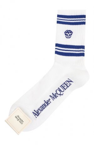 Хлопковые носки Alexander McQueen. Цвет: белый