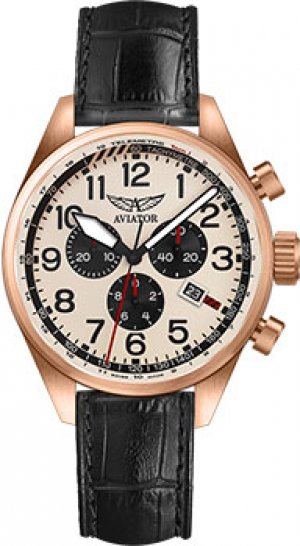 Швейцарские наручные мужские часы V.2.25.2.173.4. Коллекция Airacobra P45 Chrono Aviator