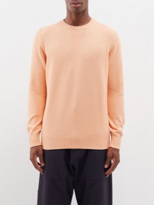 Хлопковый свитер с круглым вырезом, оранжевый Ghiaia Cashmere
