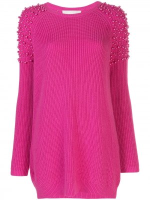 Платье-свитер с декором Michelle Mason. Цвет: розовый