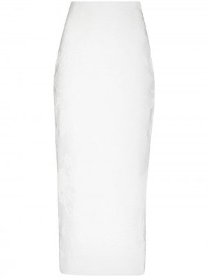 Жаккардовая юбка-карандаш RASARIO. Цвет: белый