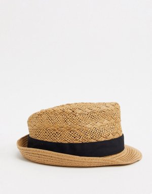 Светло-коричневая соломенная шляпа -Светло-коричневый Burton Menswear