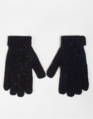 Черные вязаные перчатки Boardmans
