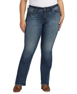 Джинсы Suki Slim Leg Bootcut больших размеров , синий Silver Jeans Co.