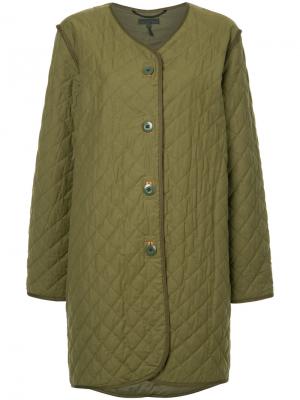 Стеганое пальто в стиле оверсайз Rag & Bone. Цвет: зелёный