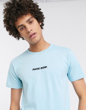 Голубая футболка с логотипом -Синий Park Row