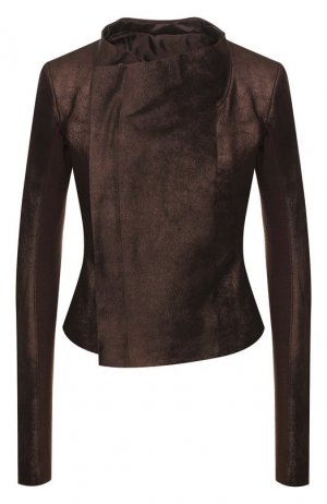 Кожаная куртка Rick Owens. Цвет: коричневый