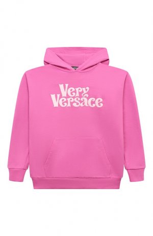 Хлопковое худи Versace. Цвет: розовый