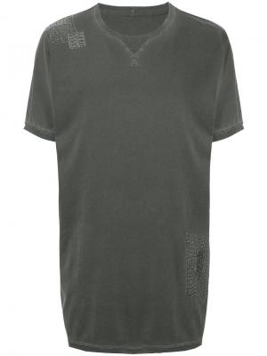 Удлиненная футболка свободного кроя Maharishi. Цвет: серый