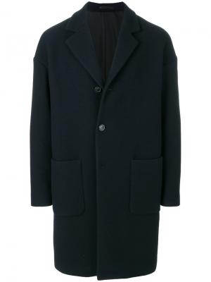 Однобортное пальто Mauro Grifoni. Цвет: синий