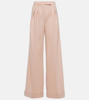 Широкие брюки из шерстяного джерси faraday, розовый Max Mara
