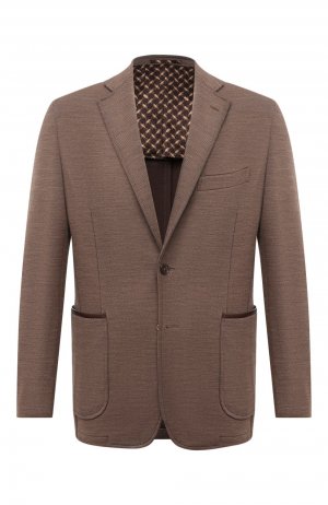 Шерстяной пиджак Zilli. Цвет: коричневый