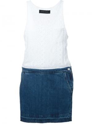 Платье с джинсовое юбкой Christian Pellizzari. Цвет: белый