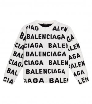 Шерстяной свитер с логотипом , мультиколор Balenciaga Kids