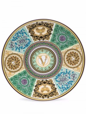 Тарелка с узором Barocco Mosaic Versace. Цвет: золотистый