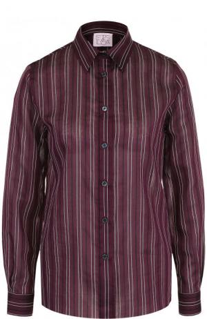 Блуза из смеси хлопка и шелка в полоску Stella Jean. Цвет: бордовый