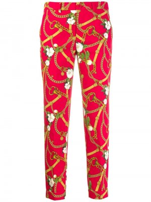 Укороченные брюки чинос с цветочным принтом Liu Jo. Цвет: красный