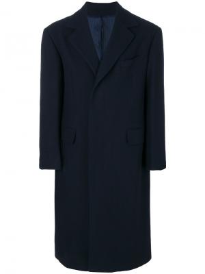 Однобортное пальто Mp Massimo Piombo. Цвет: синий