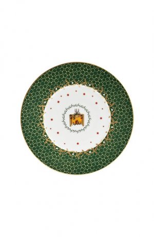 Тарелка салатная Cheminee Noel Vert Bernardaud. Цвет: зелёный