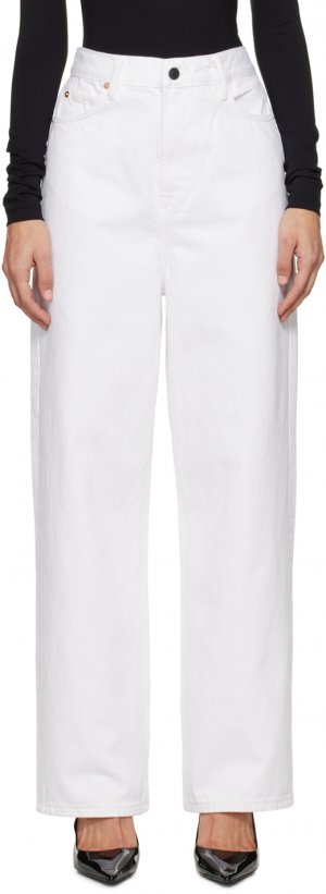 Белые джинсы с низкой посадкой Wardrobe.Nyc