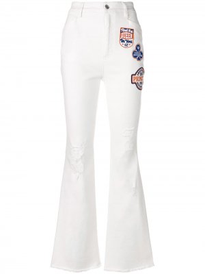 Applique patch flared jeans Dolce & Gabbana. Цвет: белый