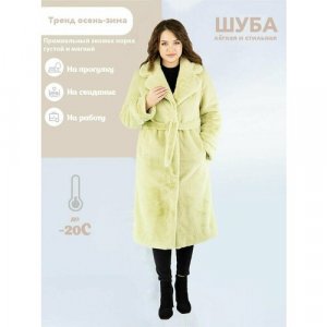 Пальто , размер XL, зеленый Prima Woman. Цвет: зеленый