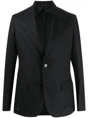 Двубортный пиджак в тонкую полоску Reveres 1949. Цвет: черный