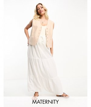 Белая юбка макси с завязками на талии Vero Moda Maternity