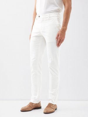 Классические брюки из эластичного хлопкового твила , белый Lardini