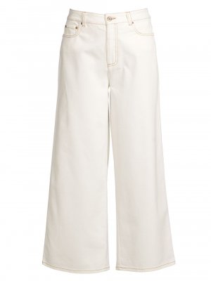 Укороченные широкие джинсы Sally с высокой посадкой , белый Frances Valentine