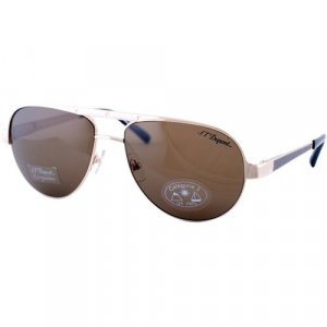 Солнцезащитные очки S.T.Dupont, авиаторы, оправа: металл, поляризационные, с защитой от УФ, для мужчин, коричневый S.T. Dupont. Цвет: коричневый