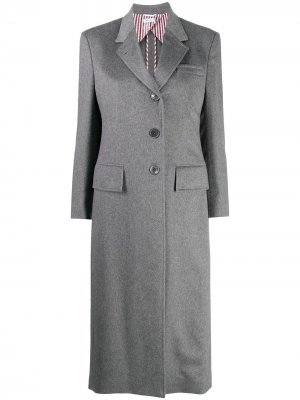 Кашемировое пальто Thom Browne. Цвет: серый