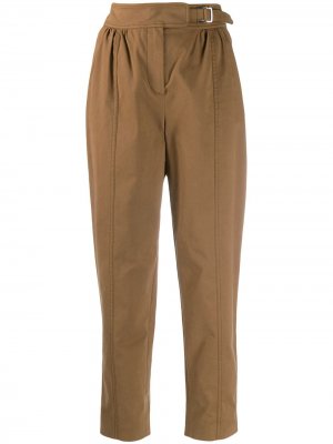 Зауженные брюки с пряжкой Alberta Ferretti. Цвет: коричневый