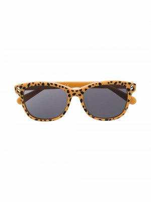 Солнцезащитные очки в квадратной оправе с леопардовым принтом Stella McCartney Eyewear. Цвет: желтый