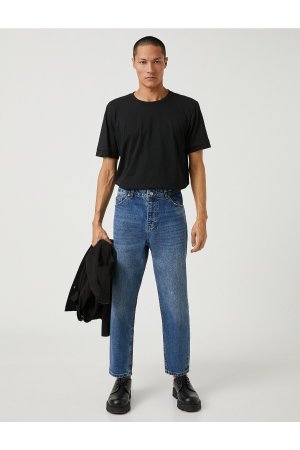 Широкие джинсовые брюки свободного кроя - Steve Jean , темно-синий Koton