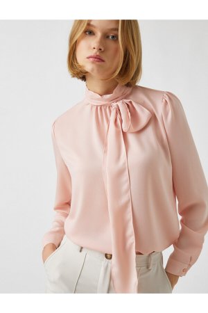 Блуза с длинными рукавами и деталью из шарфа , розовый Koton