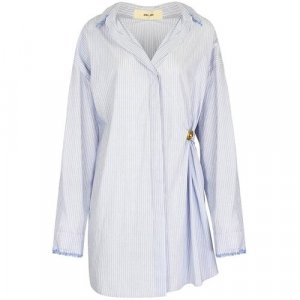 Рубашка , повседневный стиль, в полоску, размер 44, голубой Damir Doma. Цвет: голубой