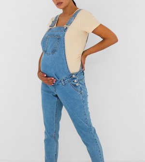 Голубой джинсовый комбинезон для беременных Missguided Maternity