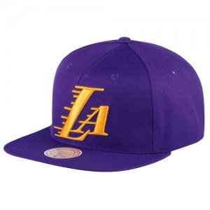 Бейсболка с прямым козырьком 6HSSSH20054-LALPURP Los Angeles Lakers NBA, размер ONE MITCHELL NESS. Цвет: фиолетовый