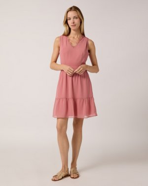 Короткое ярусное платье с рюшами, розовый Naf